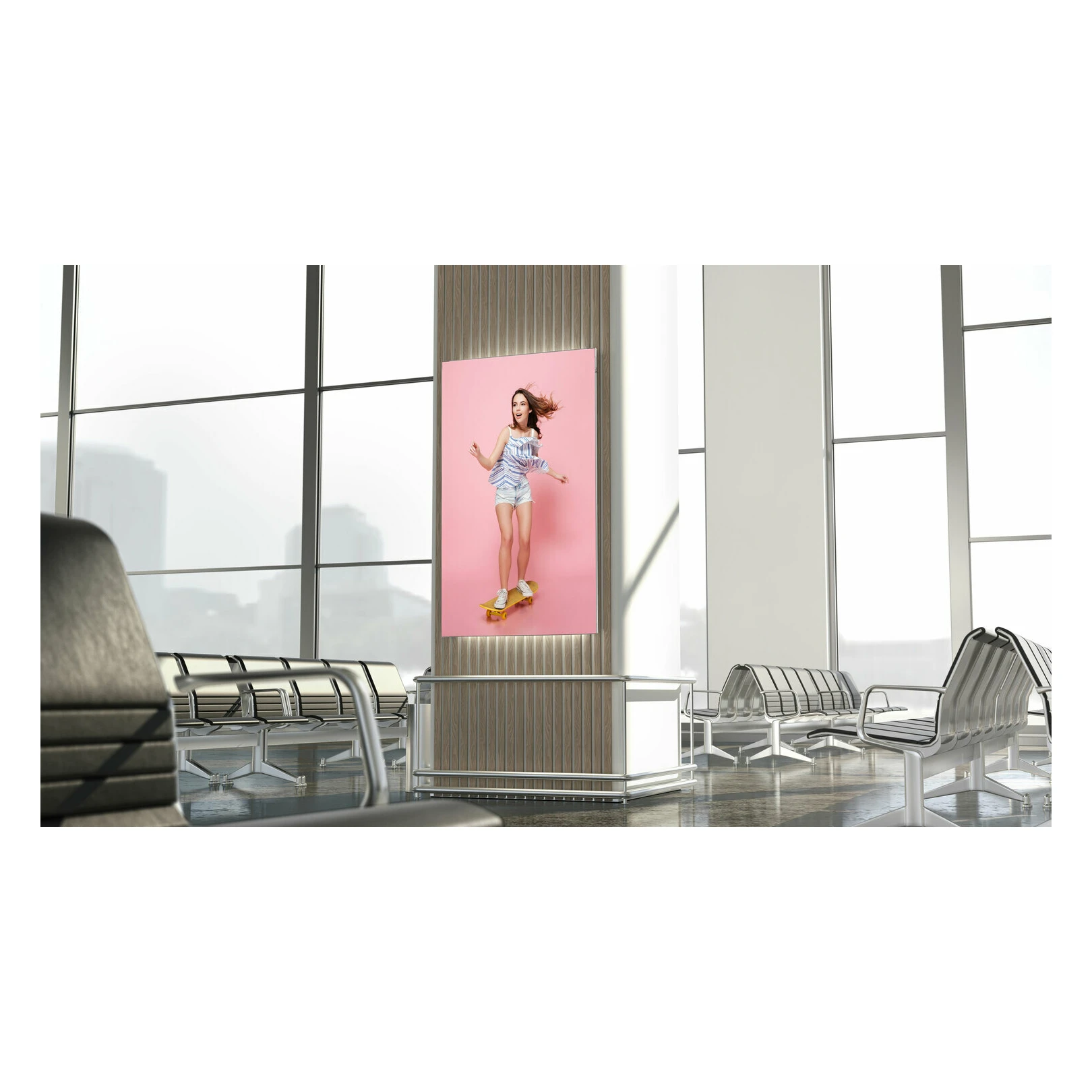 Cadre mural lumineux LED BOX™ à visuel textile – vue 1