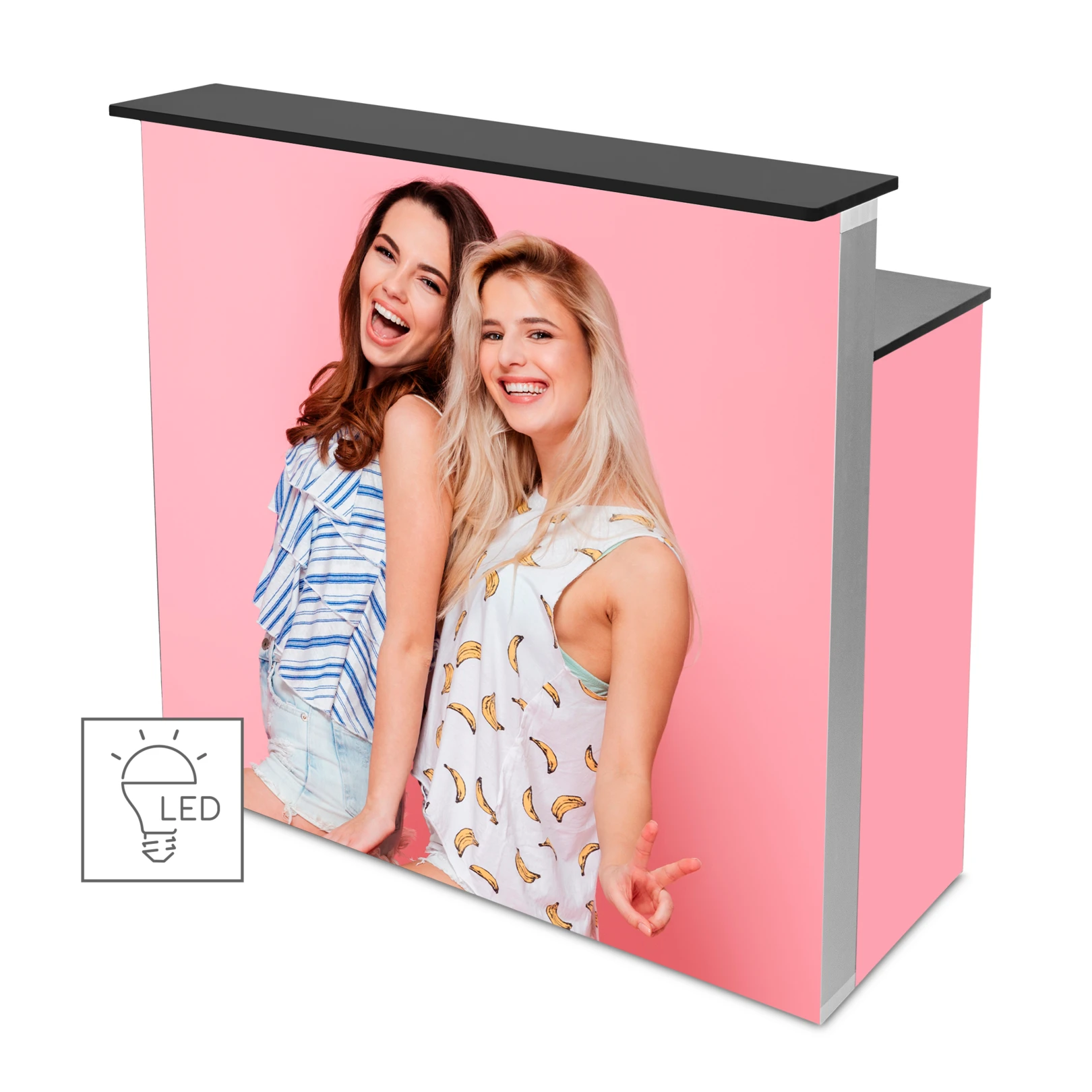 Comptoir lumineux LED BOX™ avec étagère – vue 1