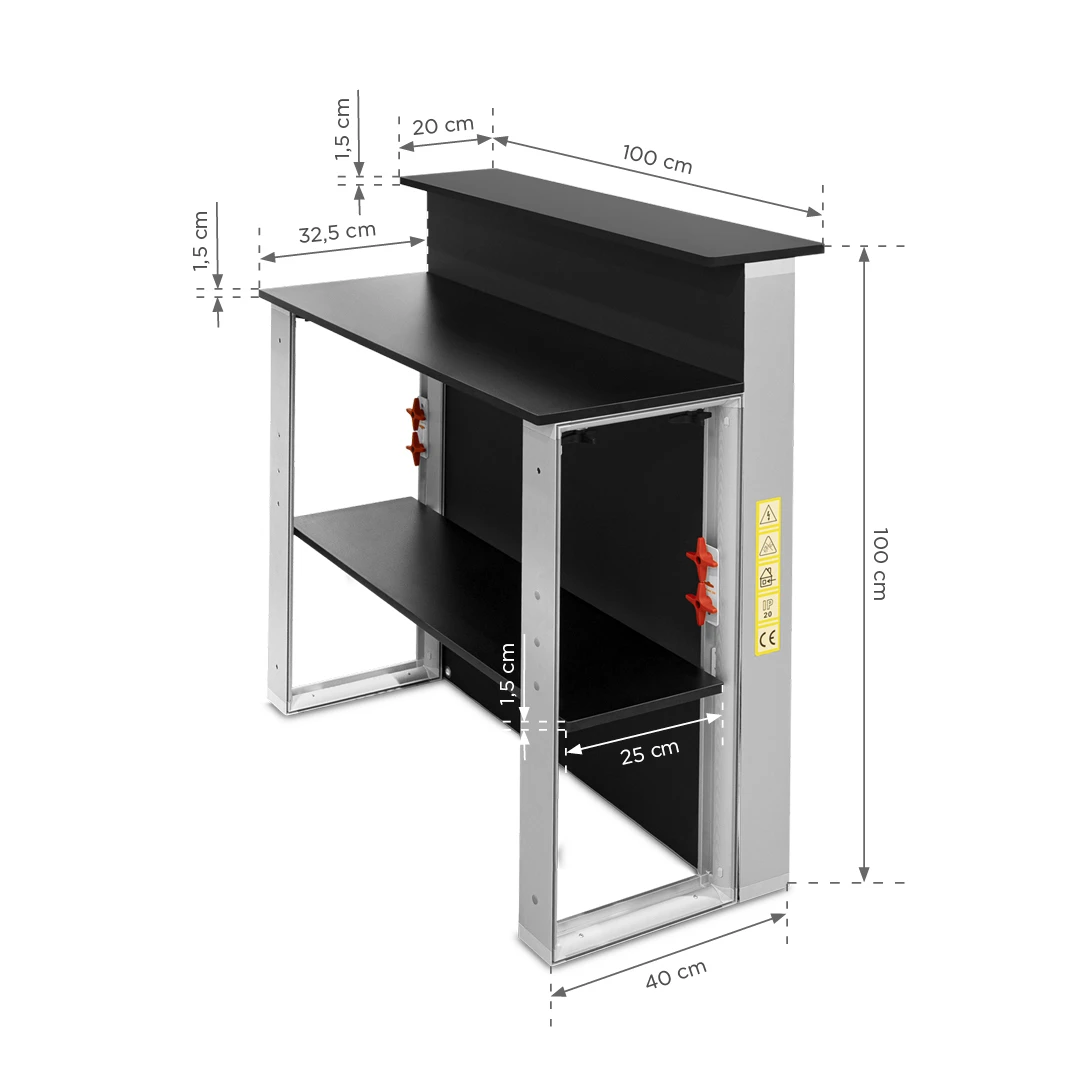 Comptoir lumineux LED BOX™ avec étagère – vue 2