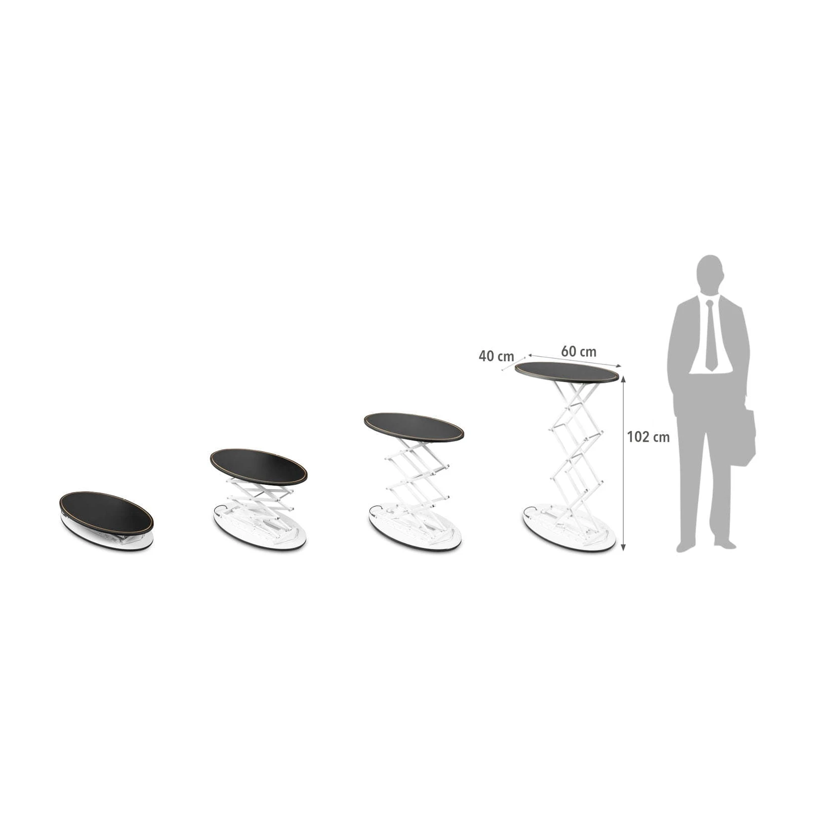 Comptoir pliable Preston Automatic LED ovale – vue 4