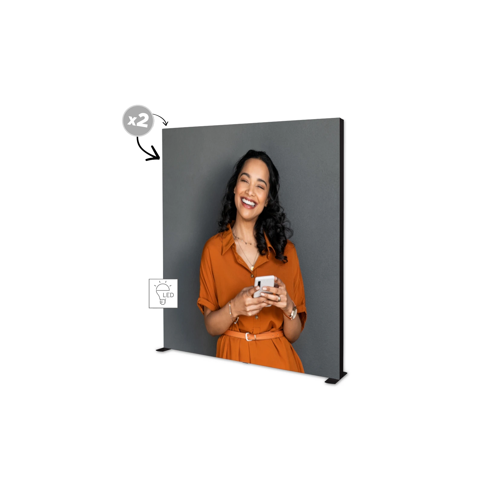 Mur d'images LED LUNIX™ BLACK 200×250 cm – vue 1