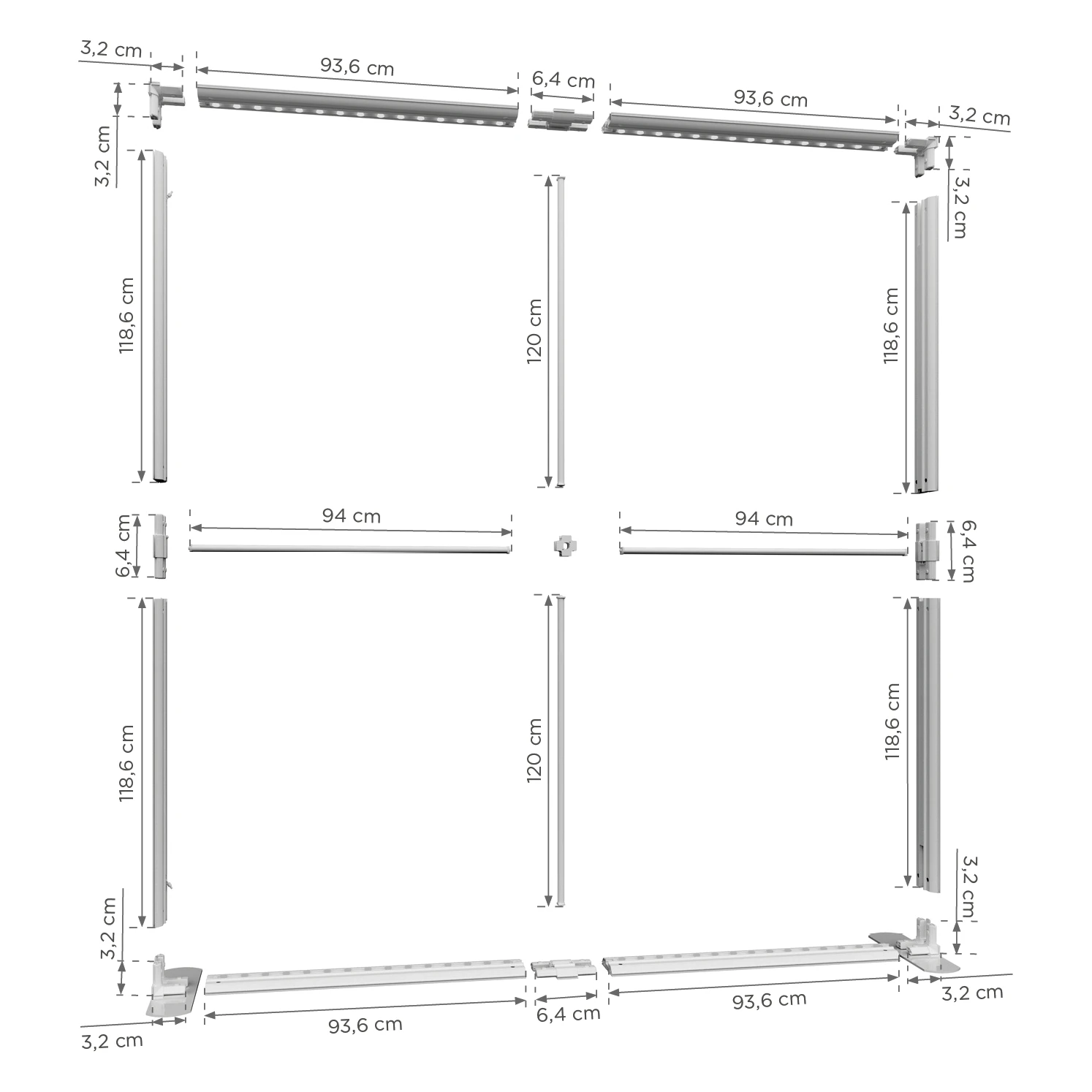 Mur d'images LED LUNIX™ BLACK 200×250 cm – vue 3