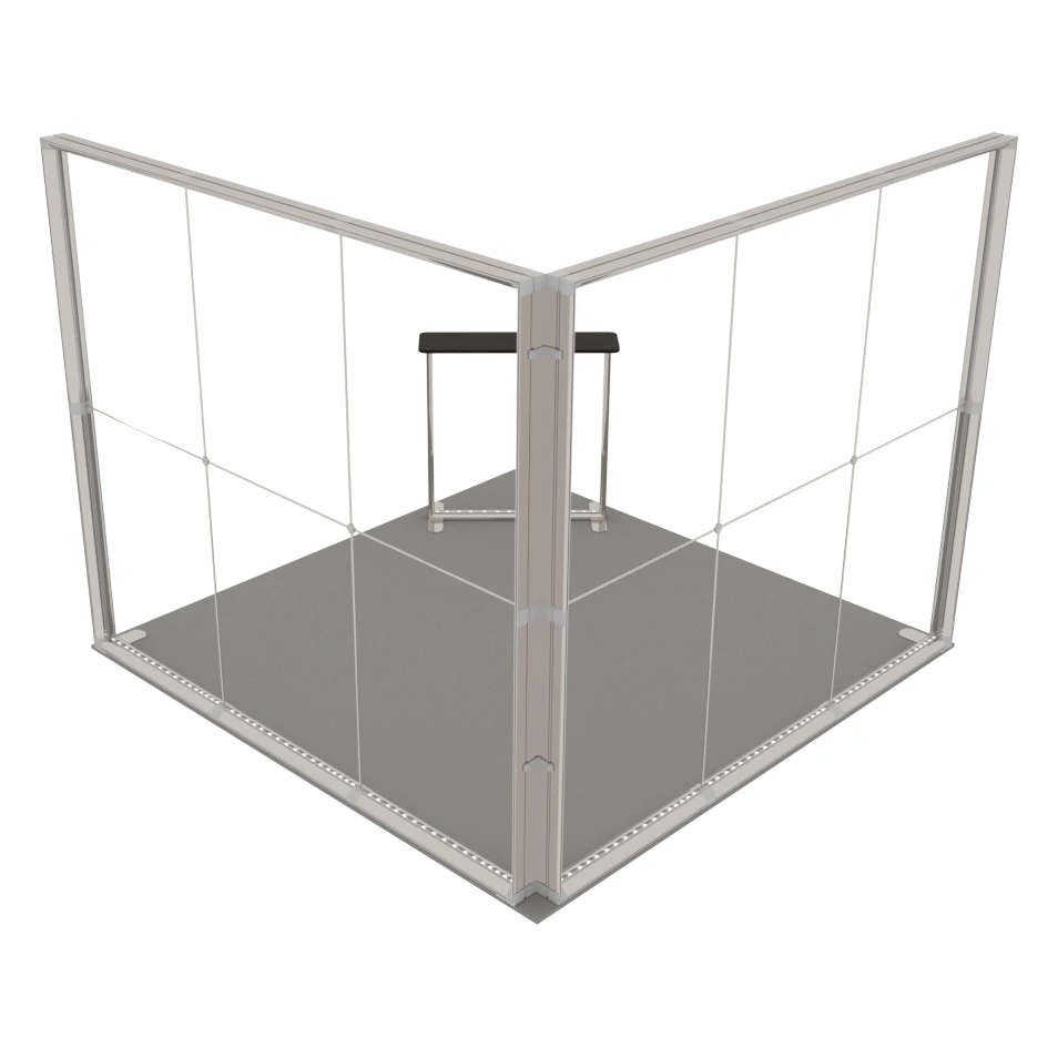 Stand d'exposition LED LUNIX™ 3×3 m en angle – vue 5