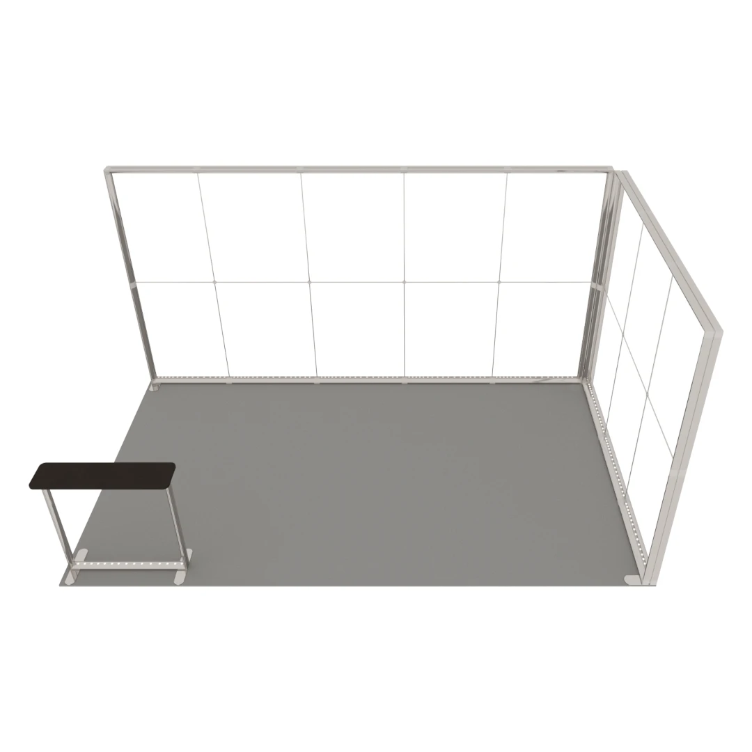Stand d'exposition LED LUNIX™ 5×3 m en angle – vue 2