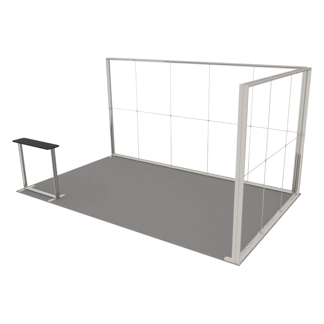Stand d'exposition LED LUNIX™ 5×3 m en angle – vue 4