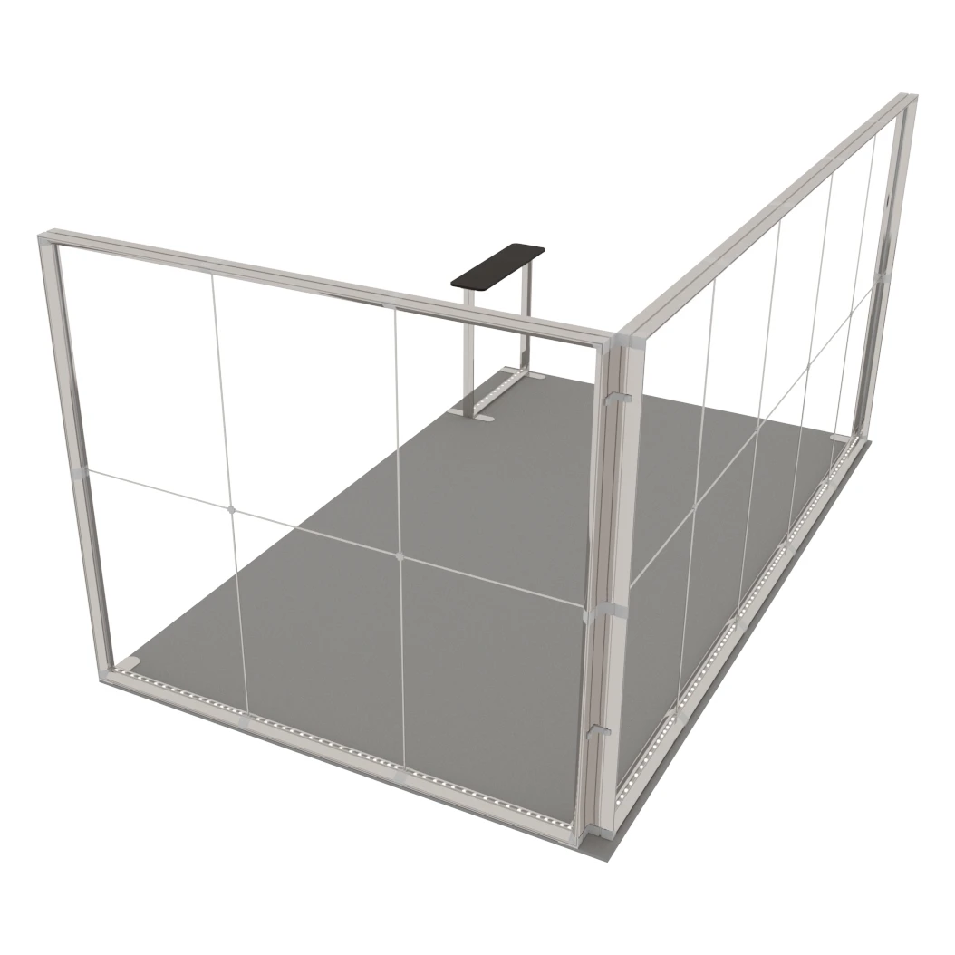 Stand d'exposition LED LUNIX™ 5×3 m en angle – vue 5