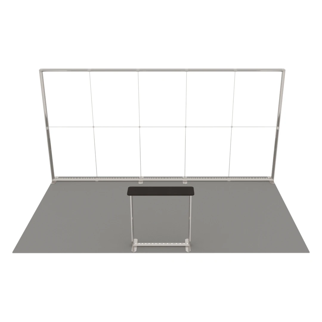Stand d'exposition LED LUNIX™ 5×3 m en péninsule – vue 2