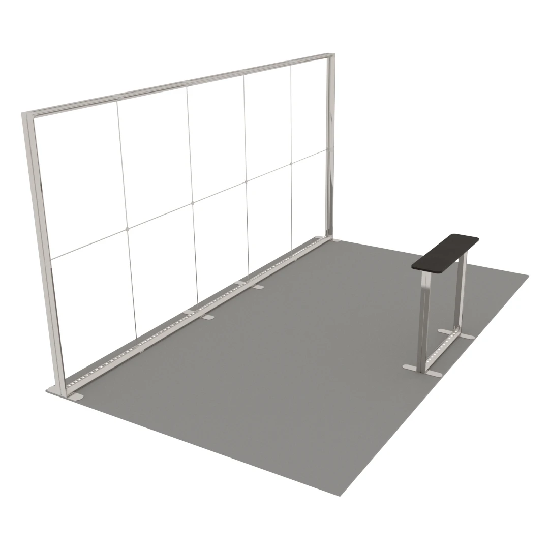 Stand d'exposition LED LUNIX™ 5×3 m en péninsule – vue 3