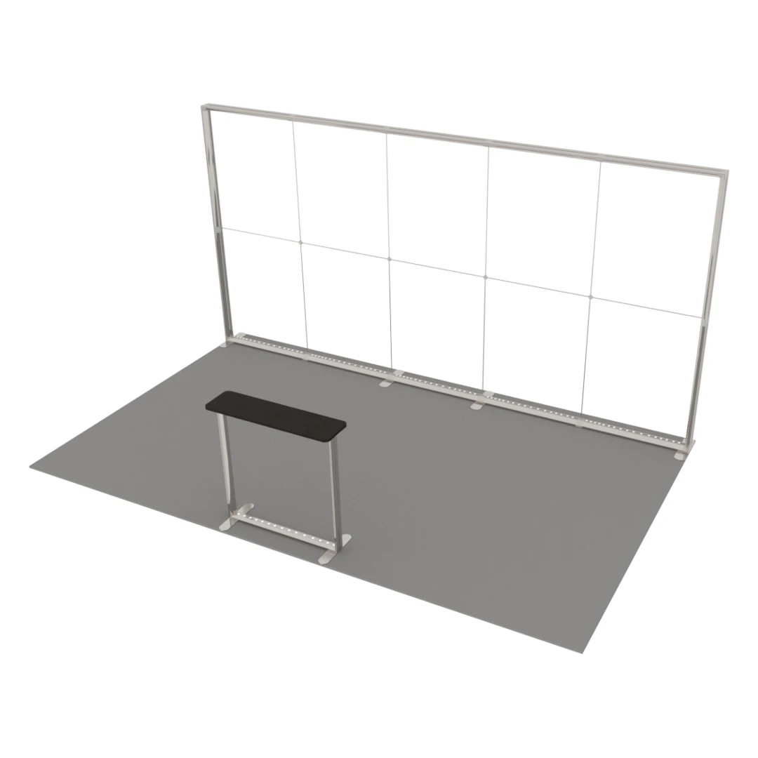 Stand d'exposition LED LUNIX™ 5×3 m en péninsule – vue 4