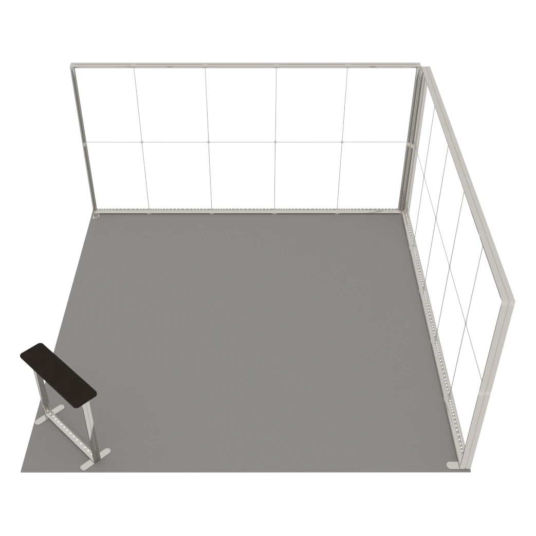 Stand d'exposition LED LUNIX™ 5×5 m en angle – vue 2