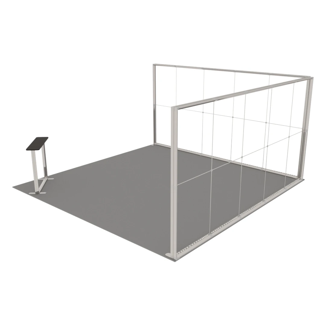 Stand d'exposition LED LUNIX™ 5×5 m en angle – vue 4