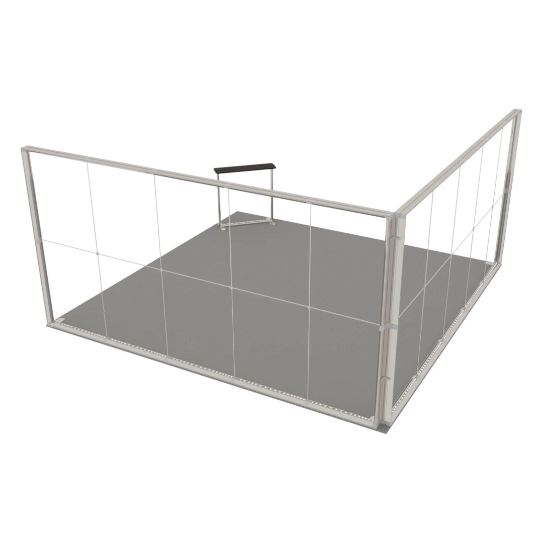 Stand d'exposition LED LUNIX™ 5×5 m en angle – vue 5