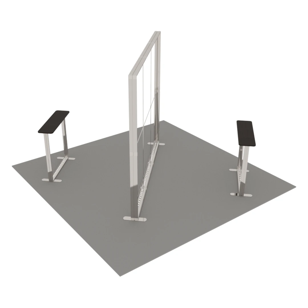 Stand d'exposition LED LUNIX™ 4×4 m en îlot – vue 4