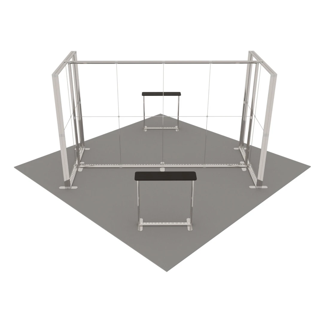 Stand d'exposition LED LUNIX™ 5×5 m en îlot – vue 3