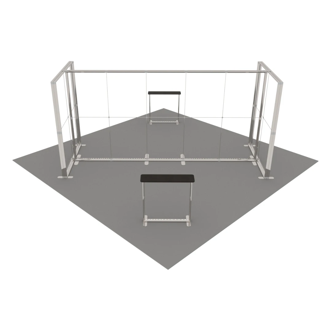 Stand d'exposition LED LUNIX™ 6×6 m en îlot – vue 3