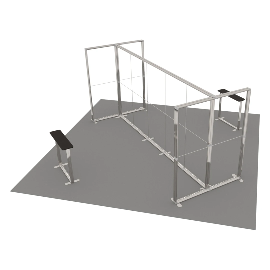Stand d'exposition LED LUNIX™ 6×6 m en îlot – vue 6