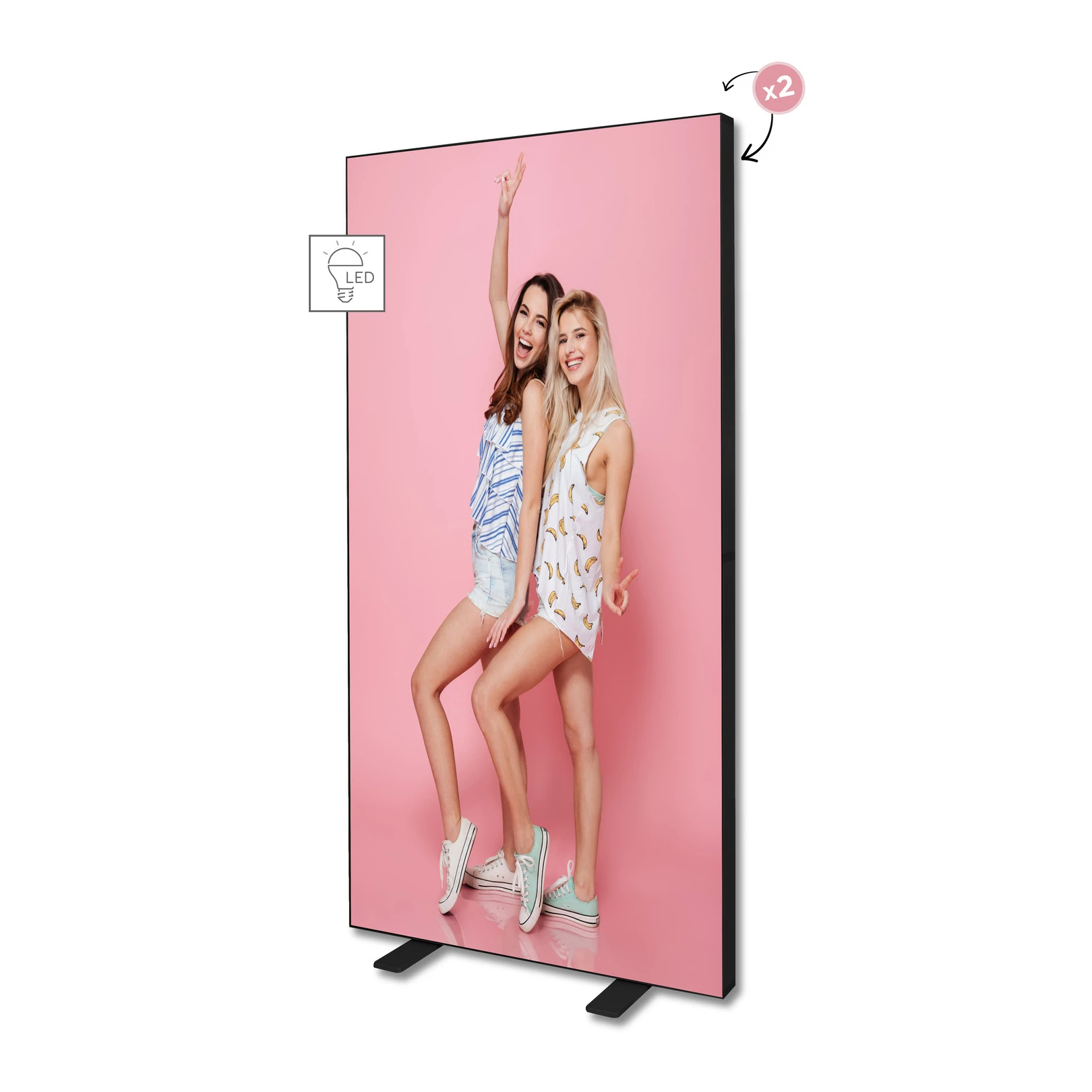 Mur d'images LED BOX™ structure noire – vue 1